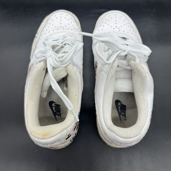 Nike Court Vision Mens Size 7 Low Triple White Custom Painted Splatter GUC - Picture 5 of 8